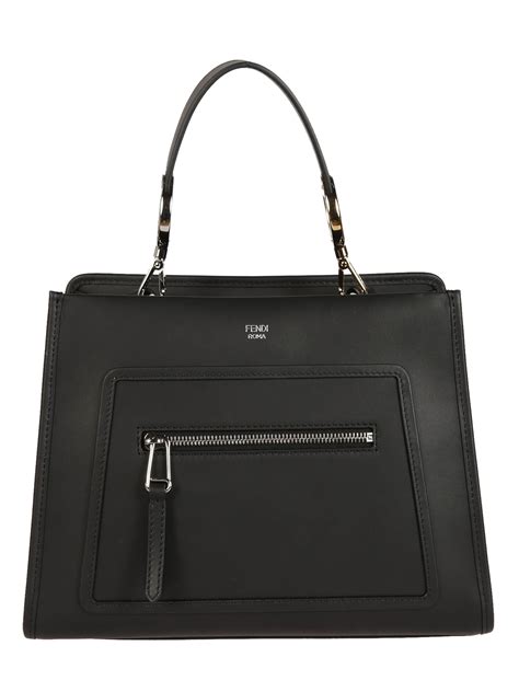 fendi runaway regular handbag black|fendi leather handbags.